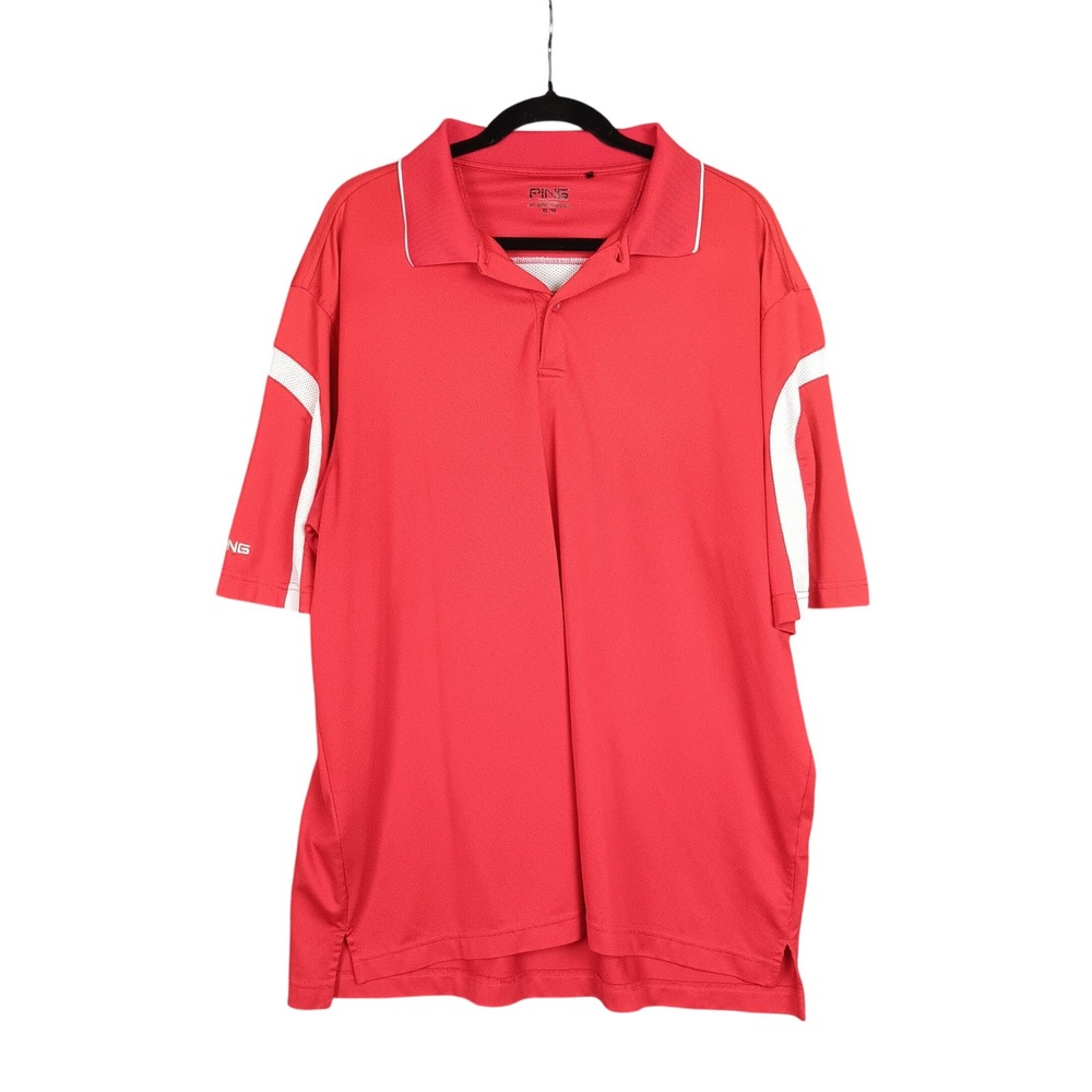 PING Golf Polo‎ Shirt Mens XL Red Short Sleeve Athletic Golfing